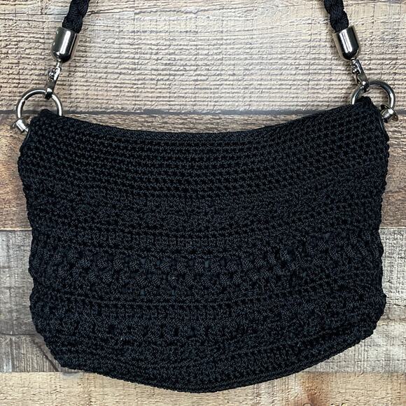 The Sak Black Crochet Shoulder Bag Purse - Picture 5 of 10